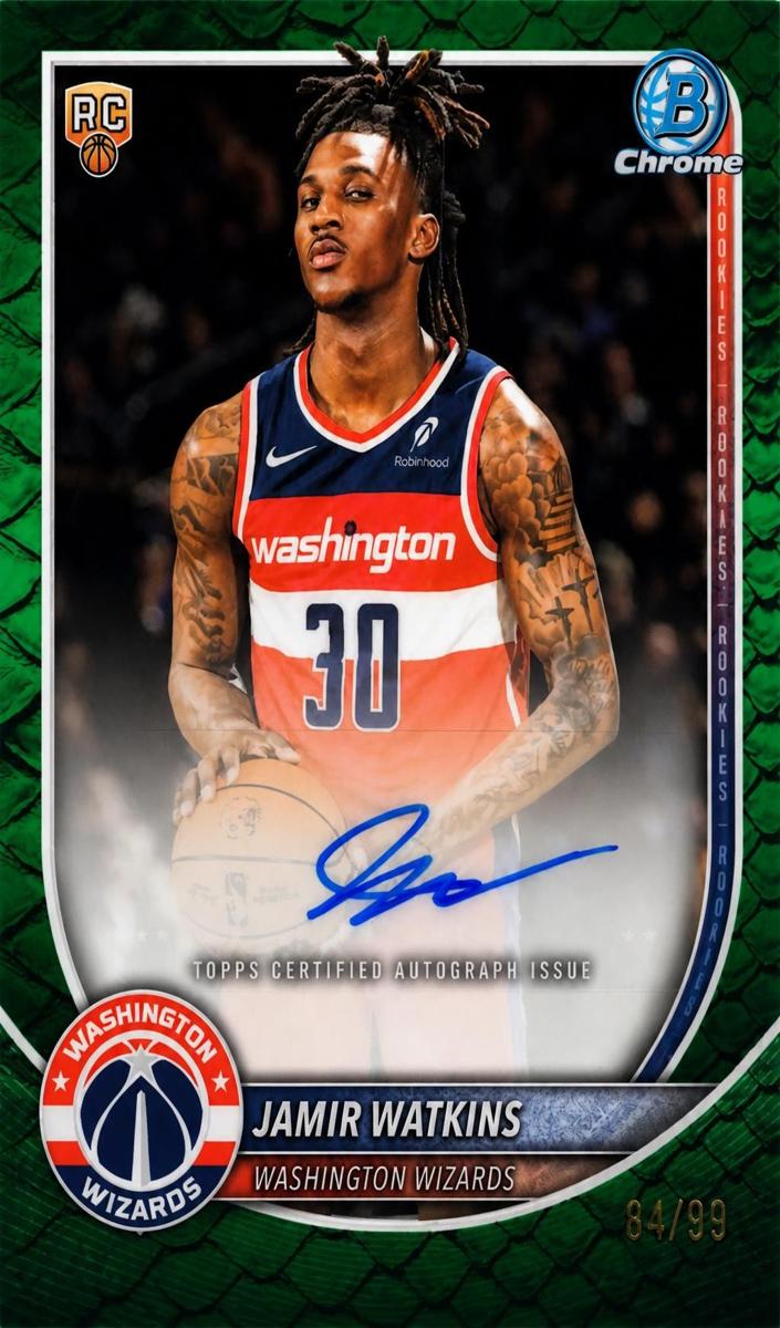 2025 Bowman Basketball Reptilian Green Refractor Jamir Watkins #BCA-JW