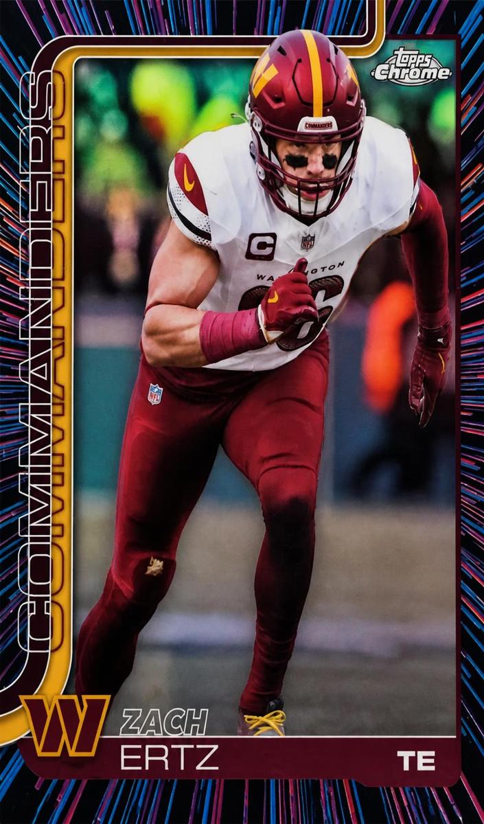2025 Topps Chrome Football Neon Pulse Refractor Zach Ertz #297