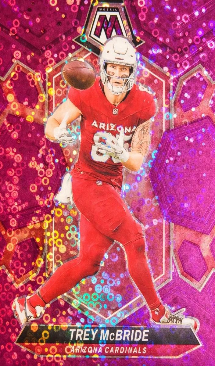 2024 Panini Mosaic Football No Huddle Purple Trey McBride #5 PSA 8.5