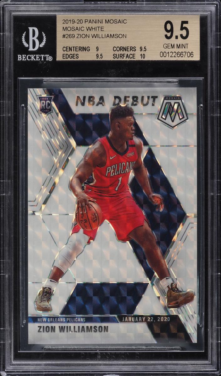 2019 Panini Mosaic Basketball Mosaic White Zion Williamson #269 PSA 9