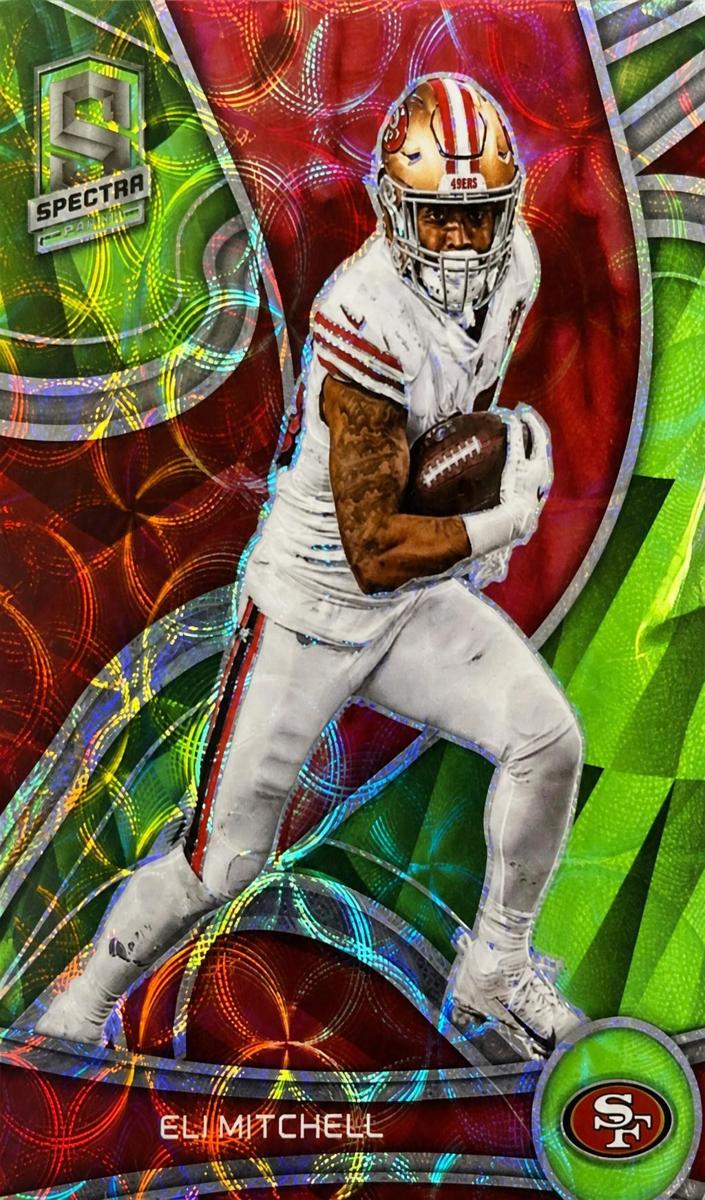2022 Panini Spectra Football Neon Green Die Cut Eli Mitchell #80
