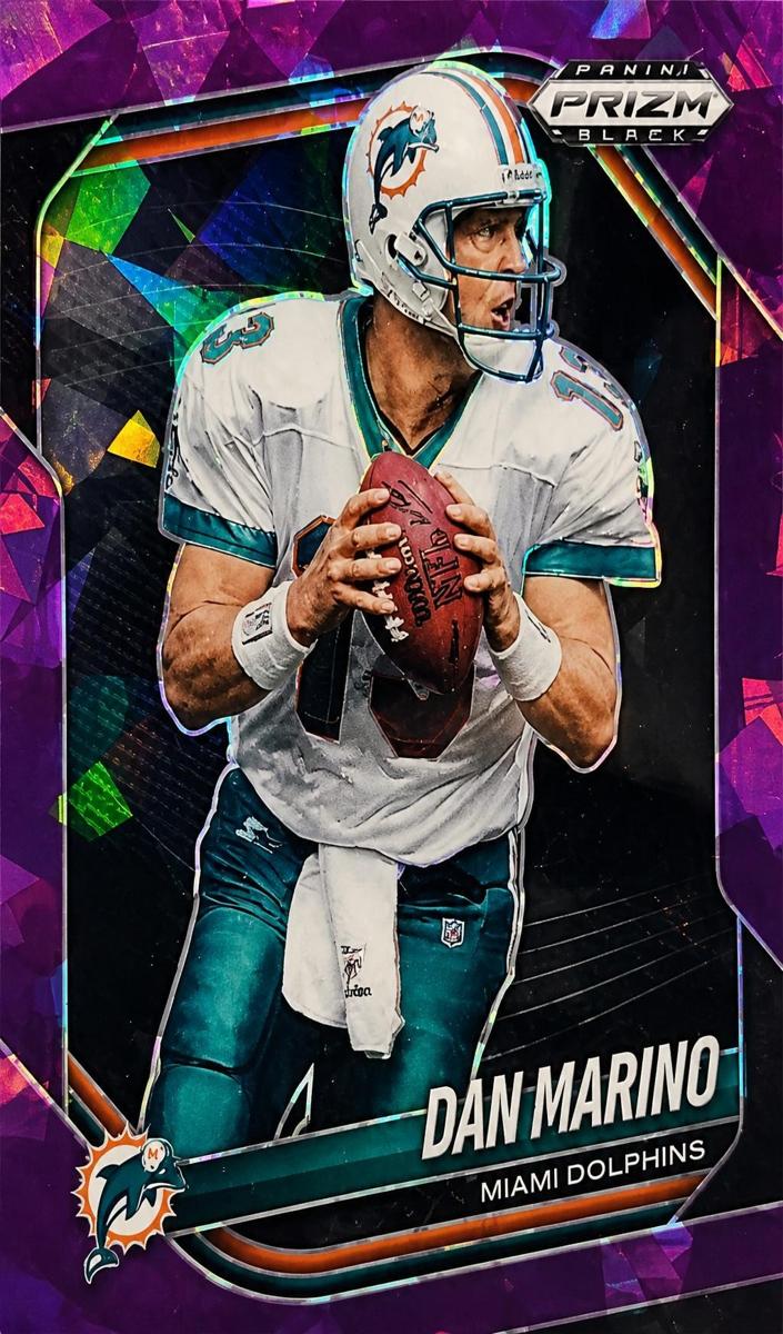 2025 Panini Prizm Black Football Purple Ice Dan Marino #81