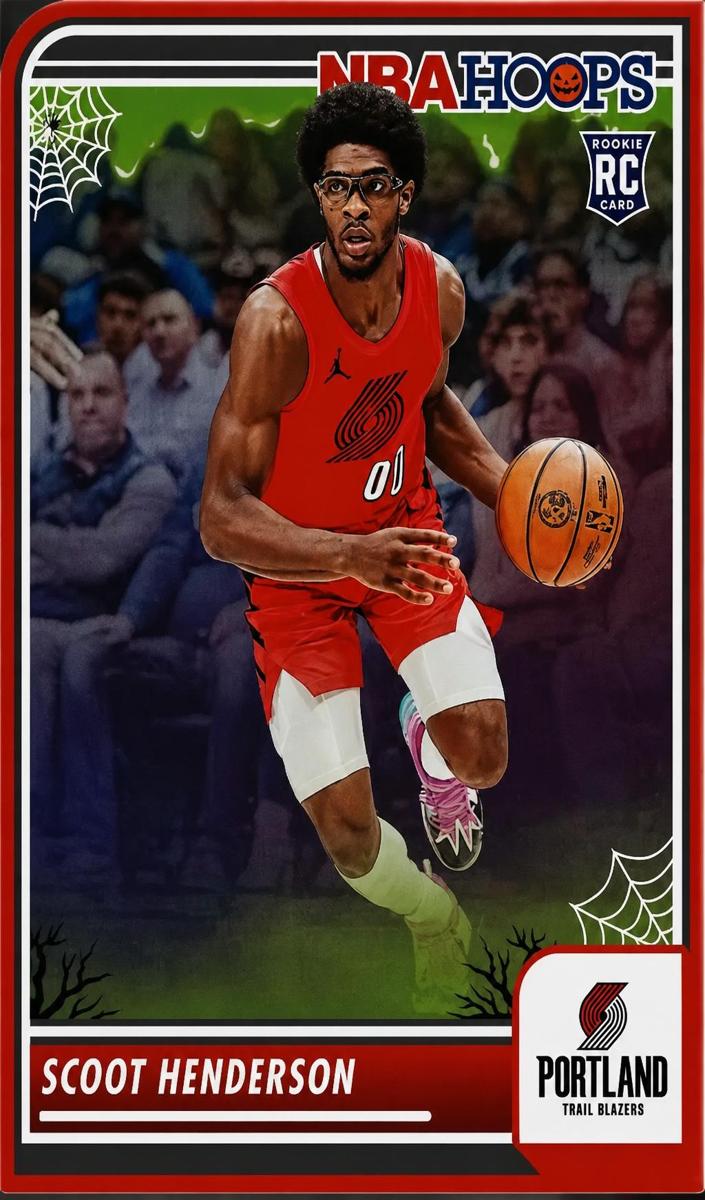 2023 Panini Haunted Hoops Basketball Holo Webs Scoot Henderson #137 PSA 9