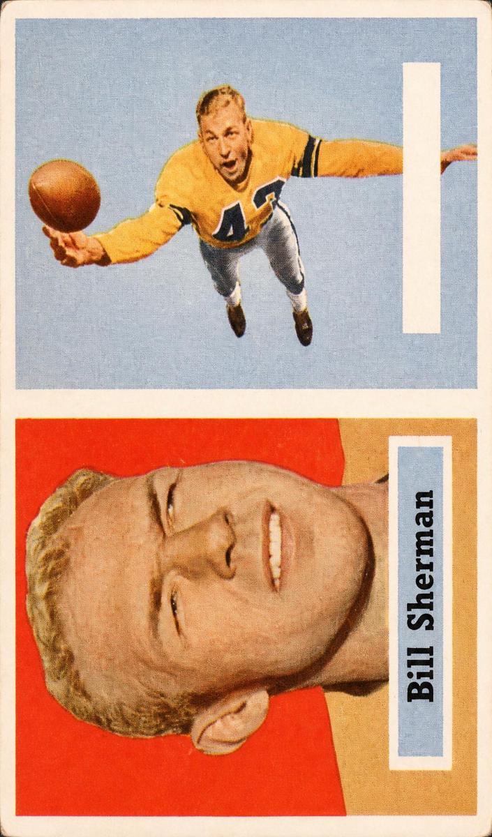 1957 Topps Football Err. No Team/Position Bill Sherman #58 PSA 2