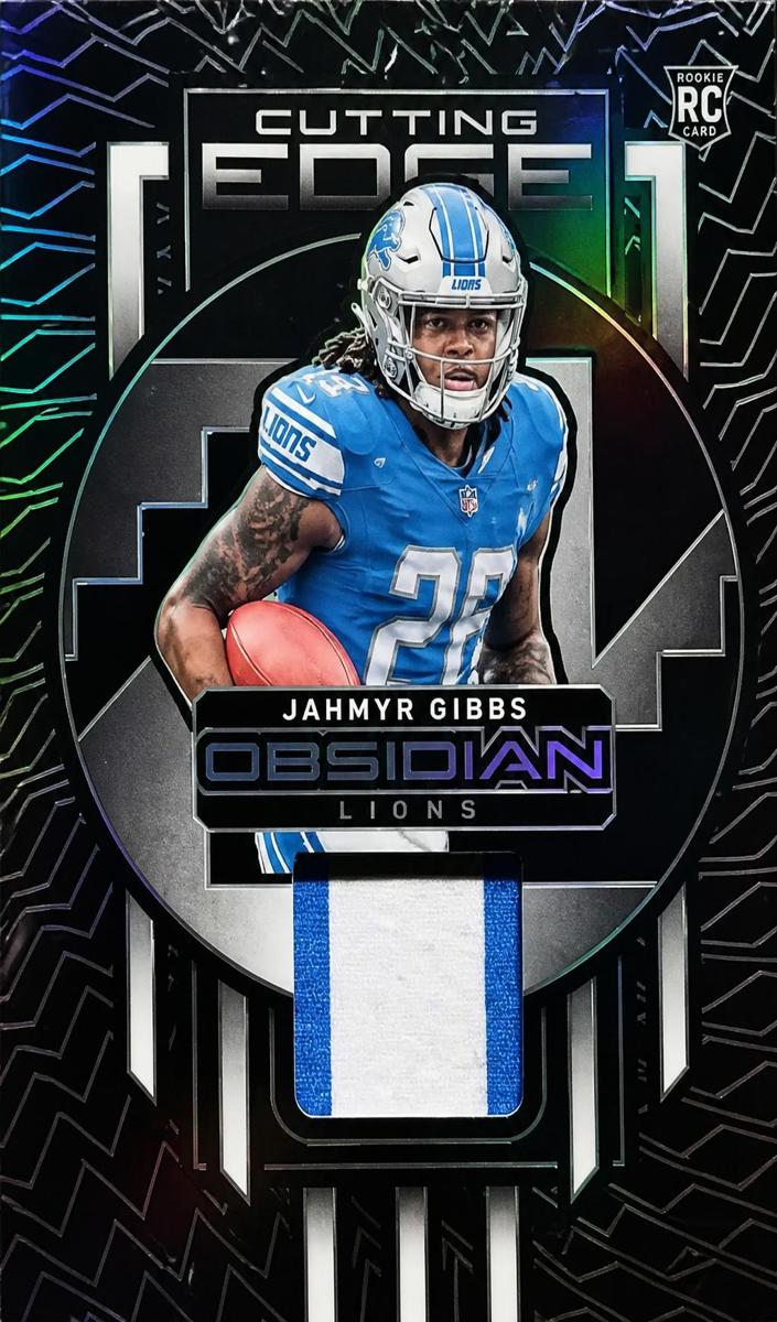 2023 Panini Obsidian Football Electric Etch Green Jahmyr Gibbs #CEM-JGI PSA 8.5