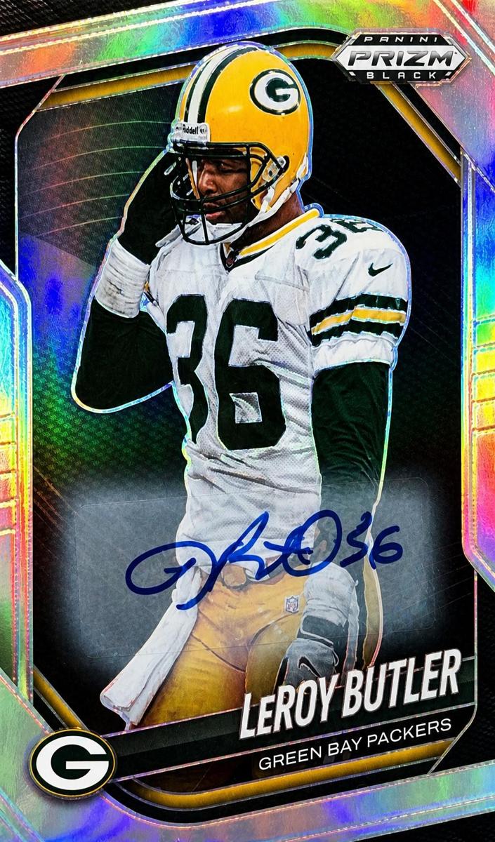 2025 Panini Prizm Black Football Silver LeRoy Butler #62