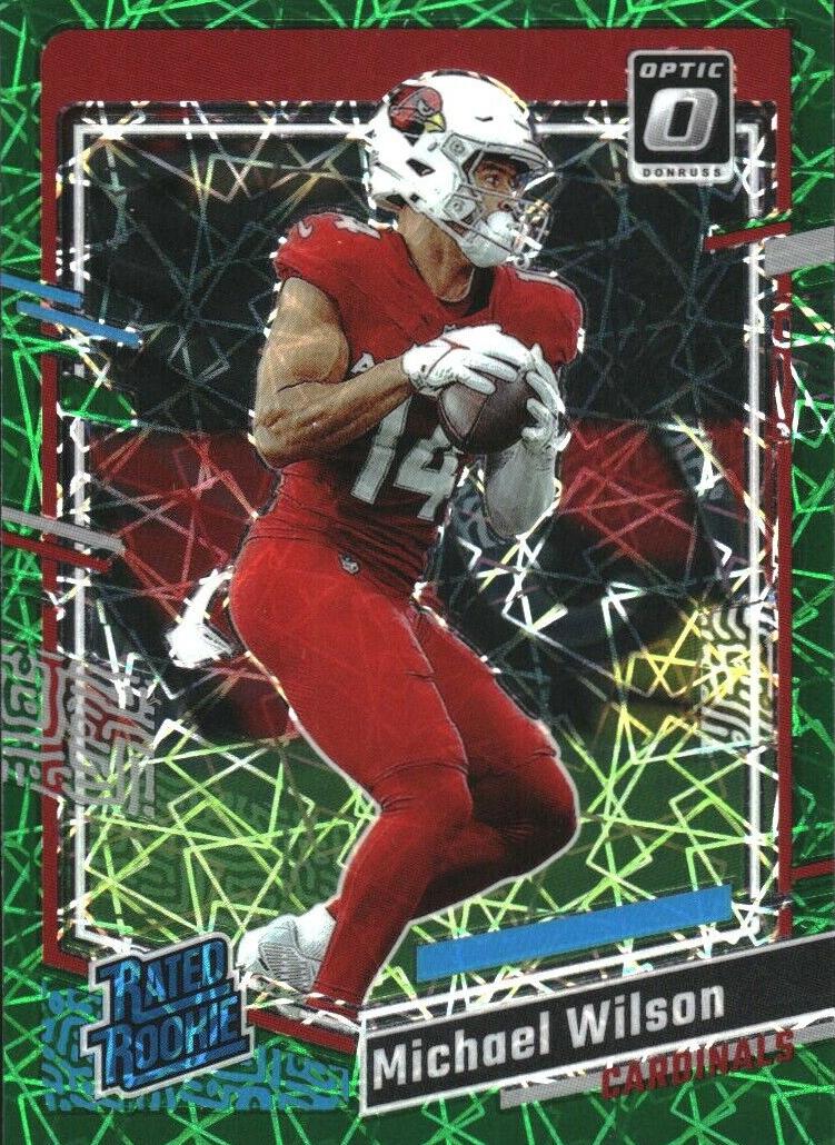 2023 Donruss Optic Football Green Velocity Michael Wilson #204 PSA 10