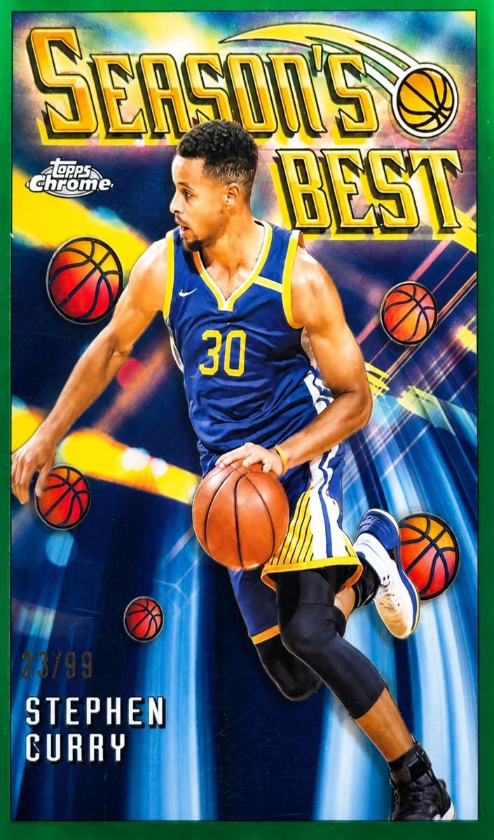 2023 Topps Chrome Basketball Green Refractor Stephen Curry #SB-5