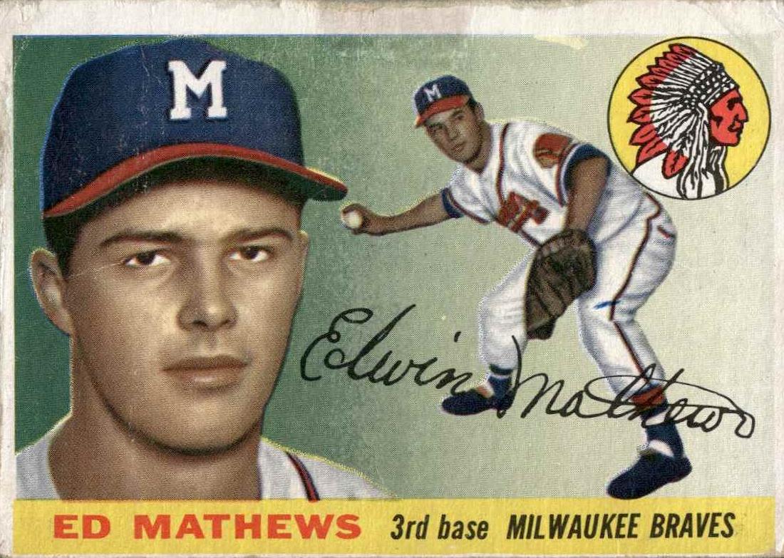 1955 Topps Baseball Eddie Mathews #155 PSA 7.5