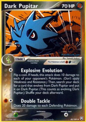 2004 Pokemon EX Team Rocket Returns Dark Pupitar #40