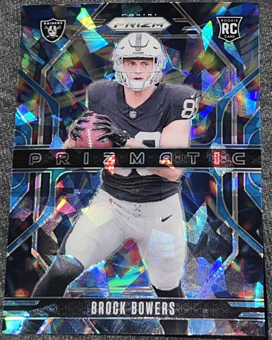 2024 Panini Prizm Football Blue Ice Brock Bowers #20 PSA 9