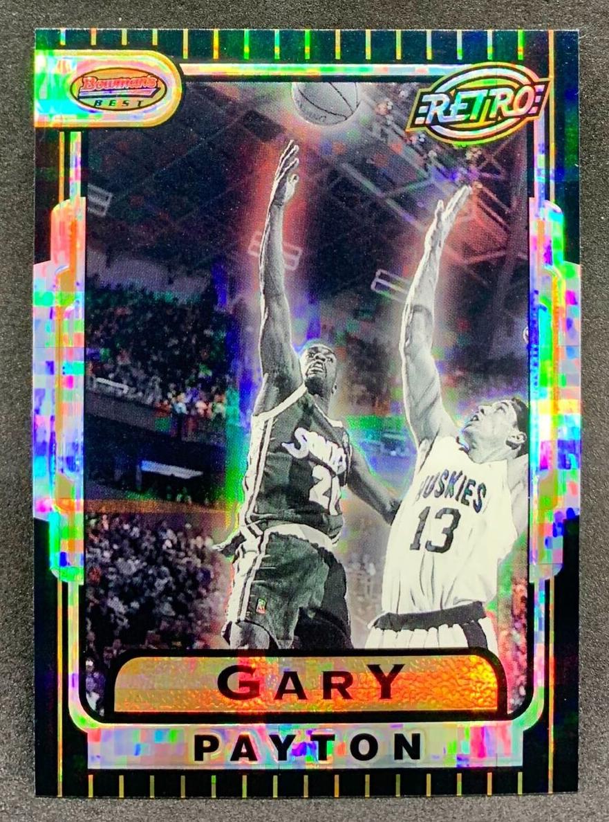 1996 Bowman's Best Basketball Atomic Refractor Gary Payton #TB6