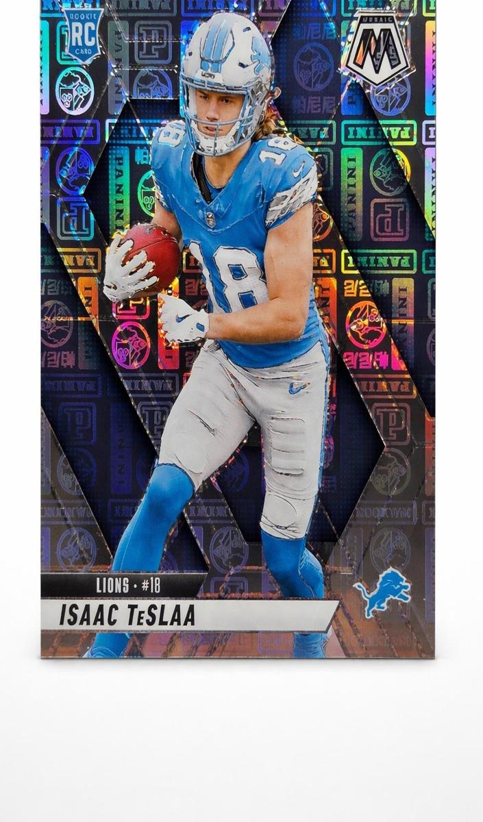2025 Panini Mosaic Football Silver Knight Isaac TeSlaa #319 PSA 9