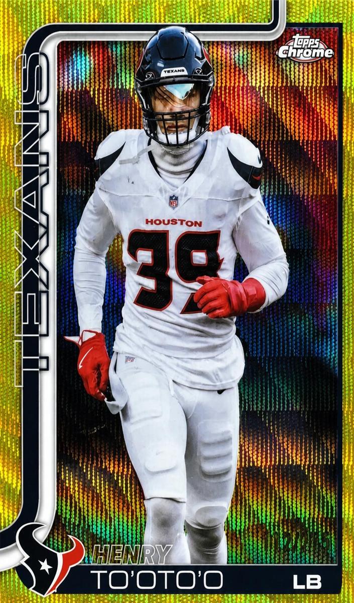2025 Topps Chrome Football Yellow Wave Refractor Henry To'oTo'o #122