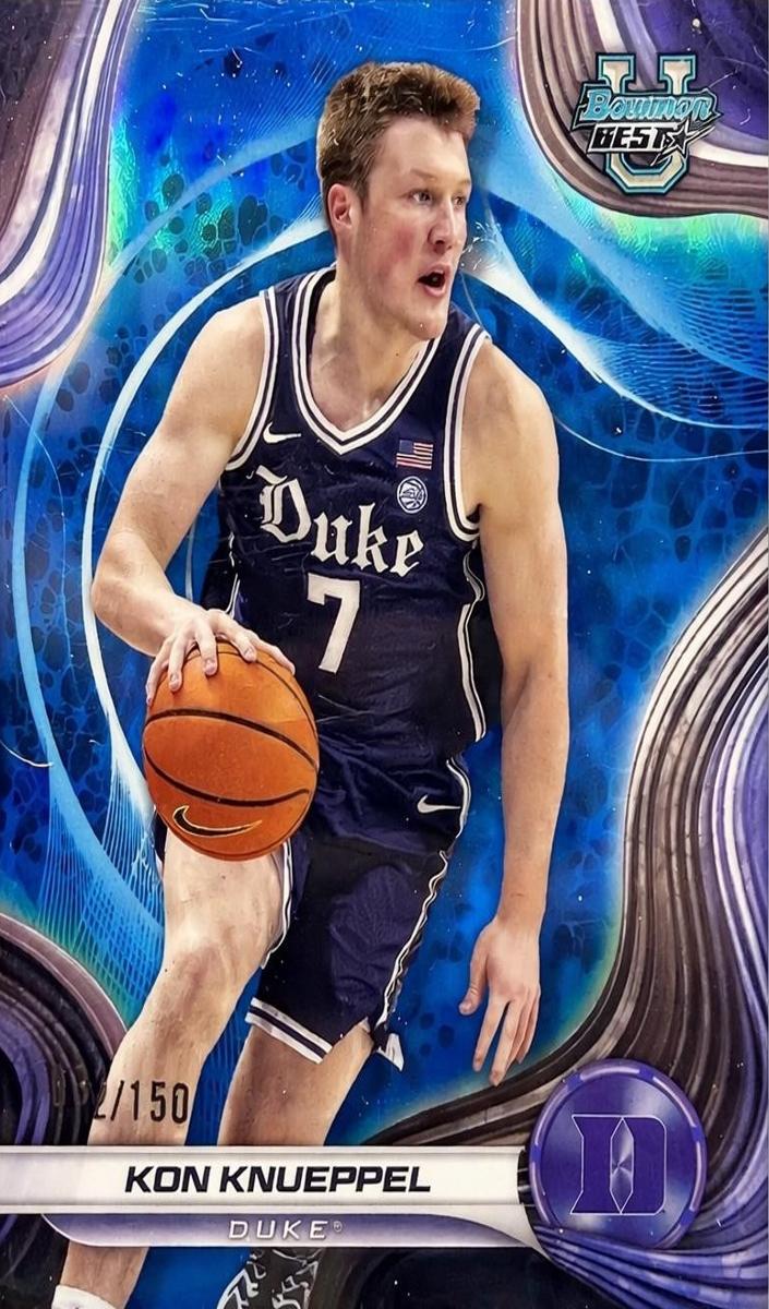 2024 Bowman Best University Basketball Blue Refractor Kon Knueppel #48