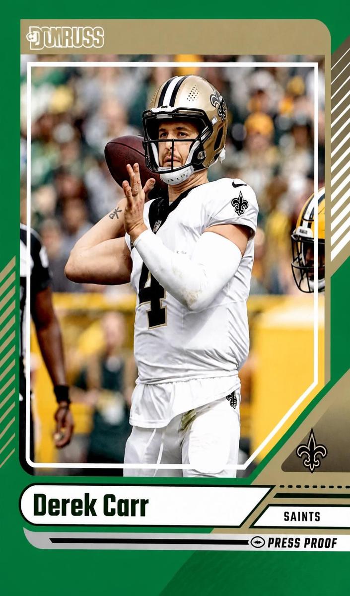 2024 Panini Donruss Football Press Proof Green Derek Carr #60