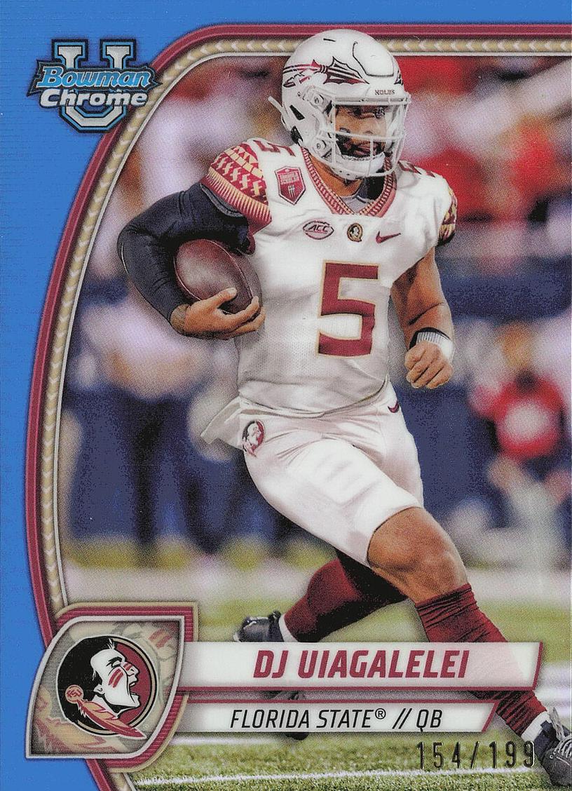 2024 Bowman Chrome University Football Blue Refractor DJ Uiagalelei #48