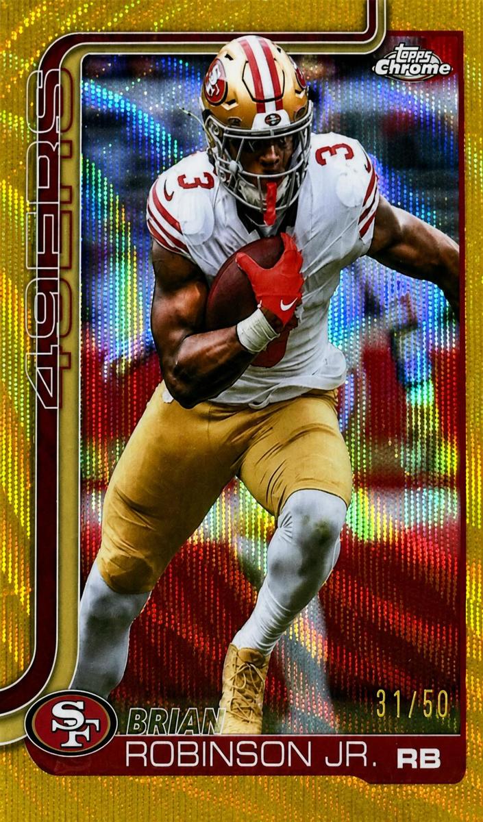 2025 Topps Chrome Football Gold Wave Refractor Brian Robinson Jr. #296