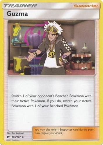 2017 Pokemon Sun & Moon Burning Shadows Guzma #115