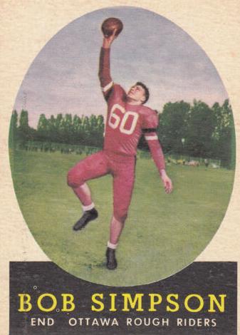 1958 Topps CFL Football Bob Simpson #38 PSA 6