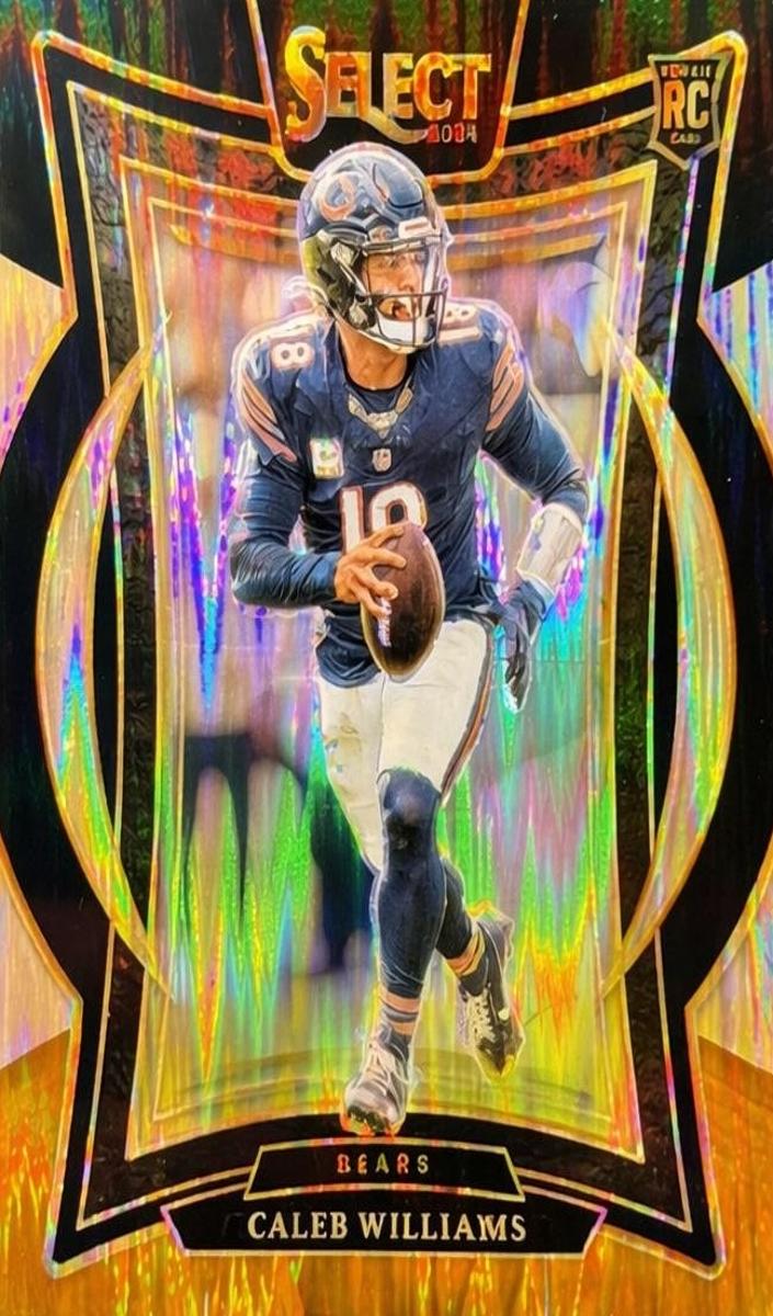 2024 Panini Select Football Black and Orange Shock Caleb Williams #25