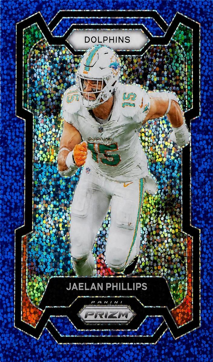 2023 Panini Prizm Football Blue Sparkle Jaelan Phillips #183
