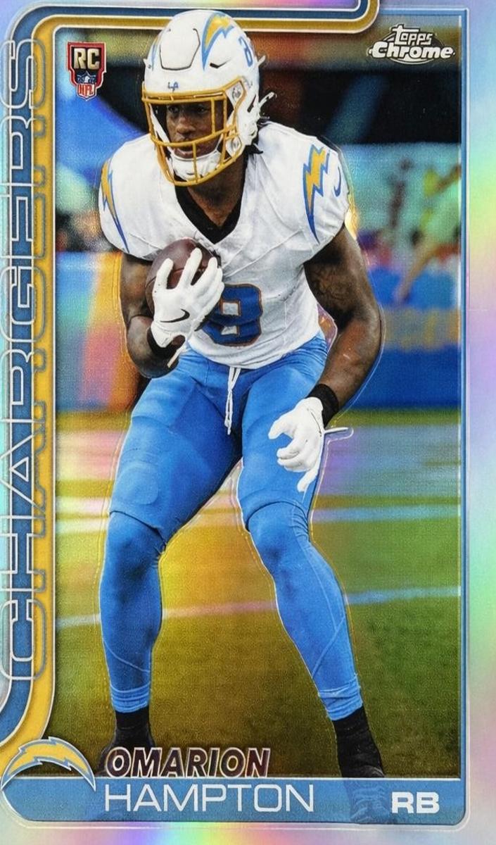2025 Topps Chrome Football Refractor Omarion Hampton #324