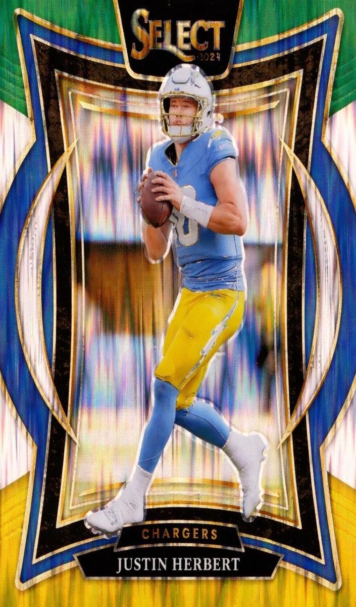2024 Panini Select Football Green and Yellow Shock Justin Herbert #41