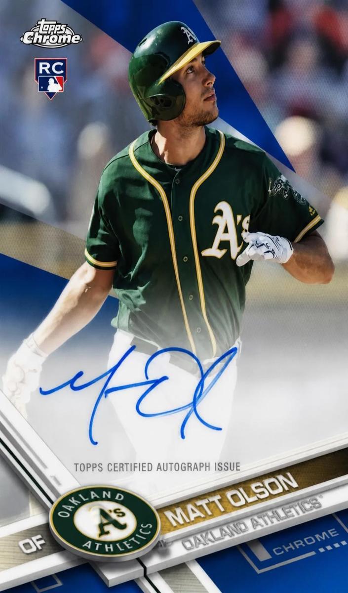 2017 Topps Chrome Baseball Blue Refractor Matt Olson #RA-MO