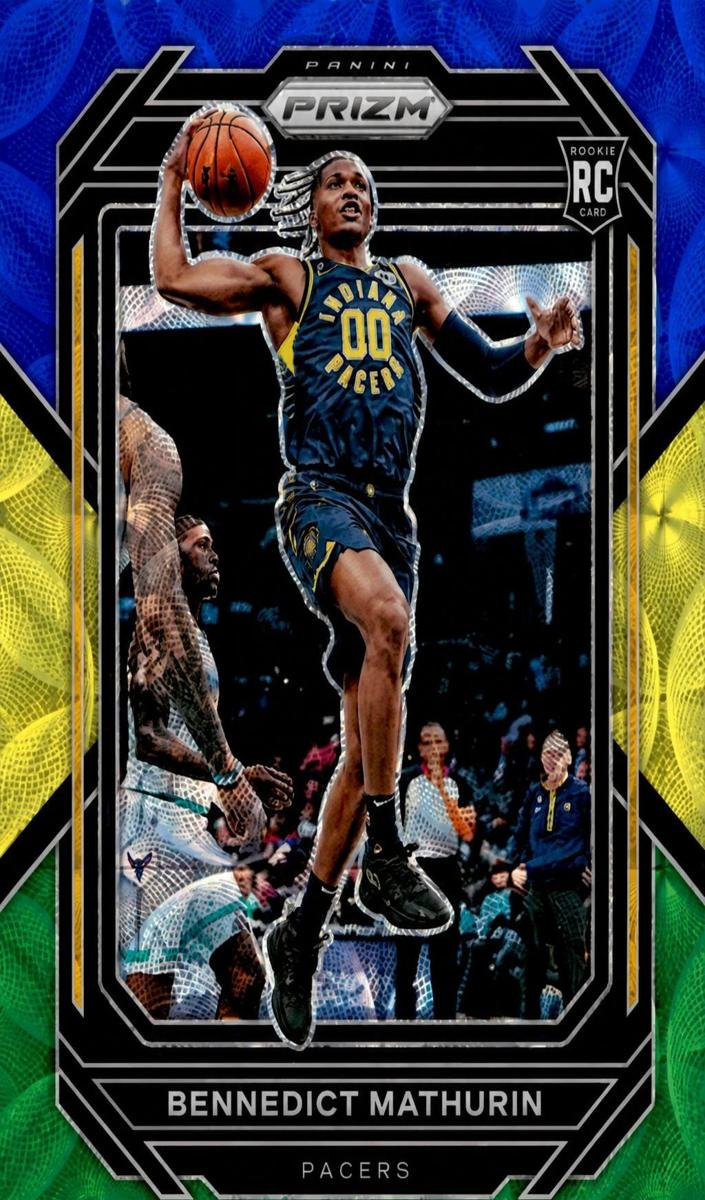 2022 Panini Prizm Basketball Choice Blue Yellow and Green Bennedict Mathurin #254 PSA 9