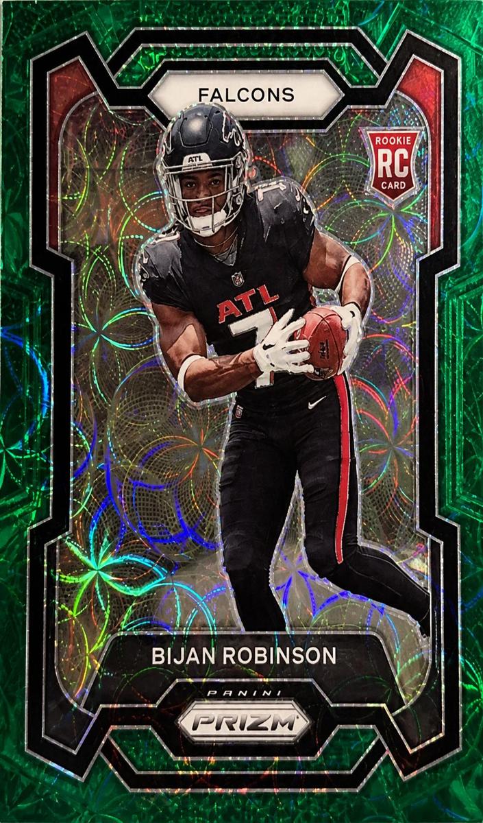 2023 Panini Prizm Football Green Scope Bijan Robinson #305 PSA 9