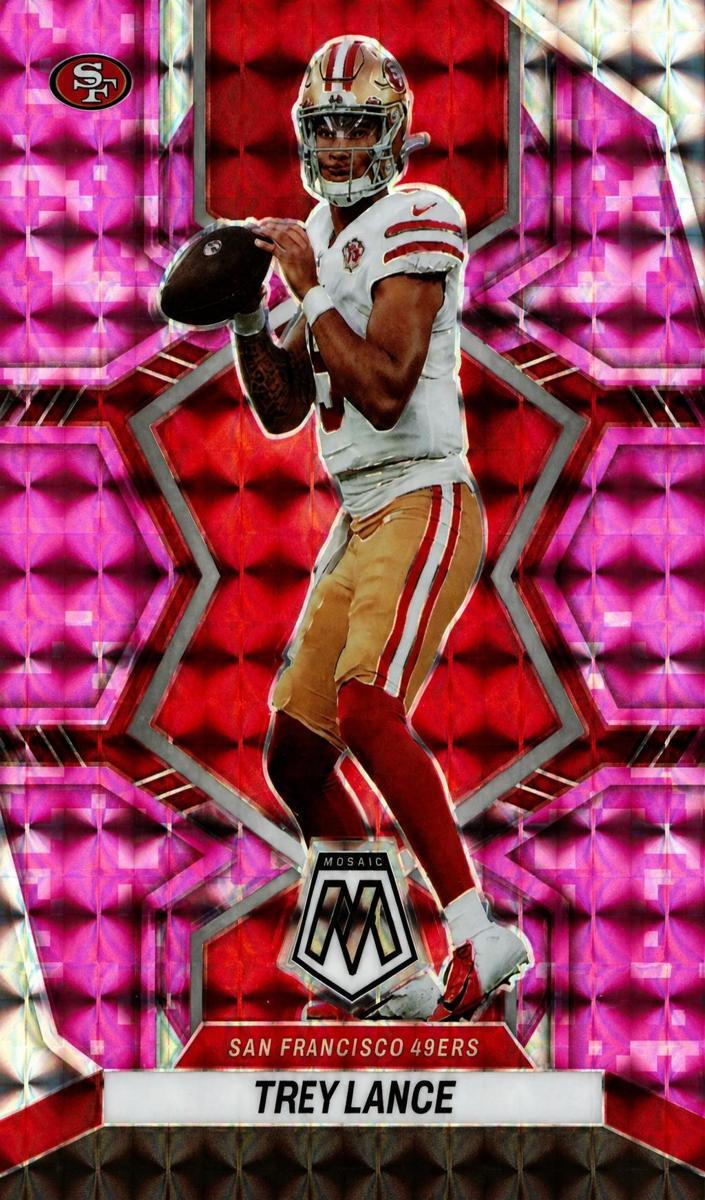 2022 Panini Mosaic Football Camo Pink Trey Lance #175