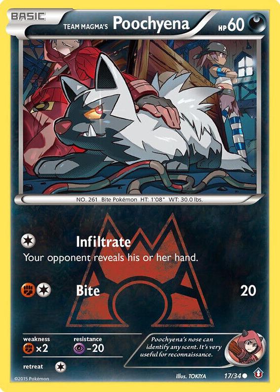 2015 Pokemon XY Double Crisis Team Magma's Poochyena #17