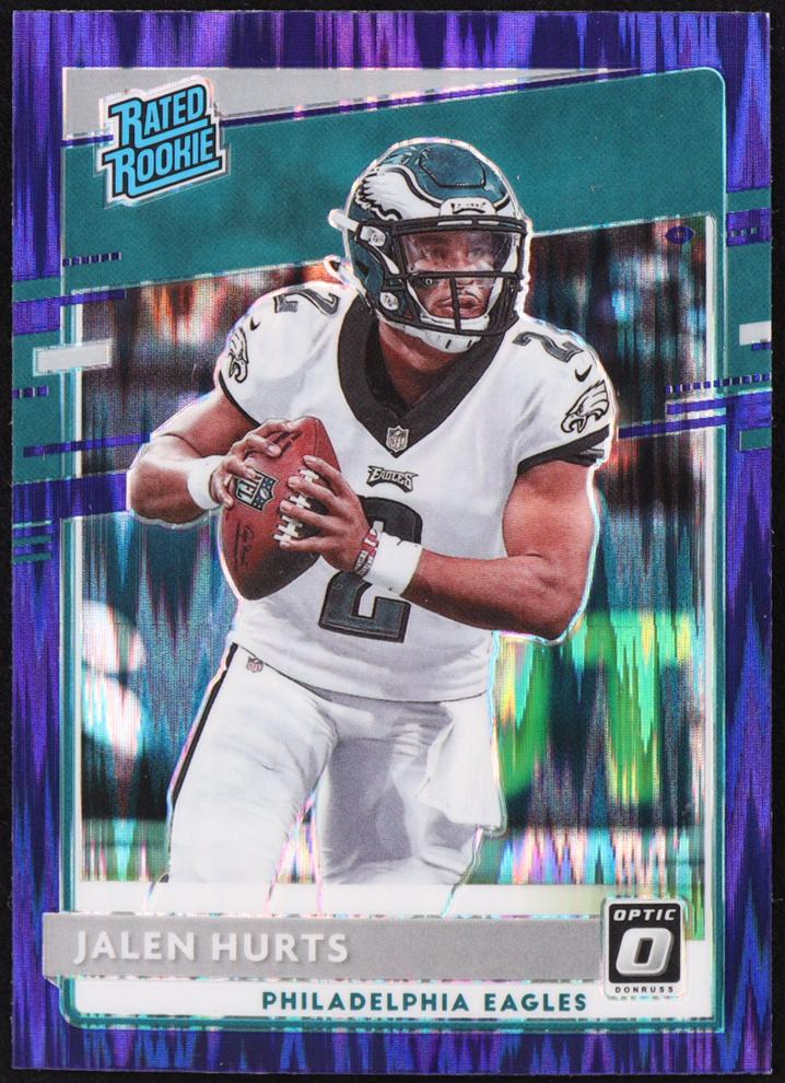 2020 Donruss Optic Football Purple Shock Jalen Hurts #164 PSA 10