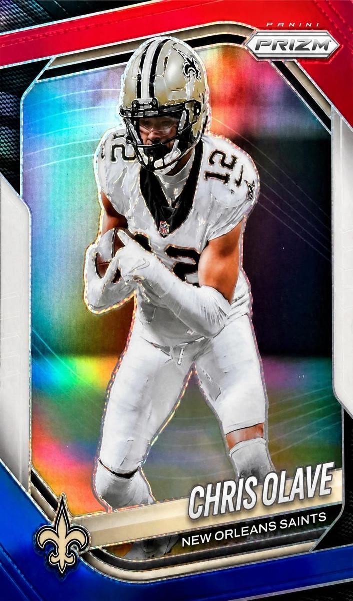 2025 Panini Prizm Football Red White and Blue Chris Olave #192