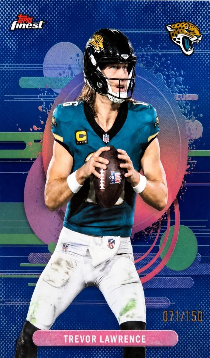 2025 Topps Finest Football Blue Refractor Trevor Lawrence #135