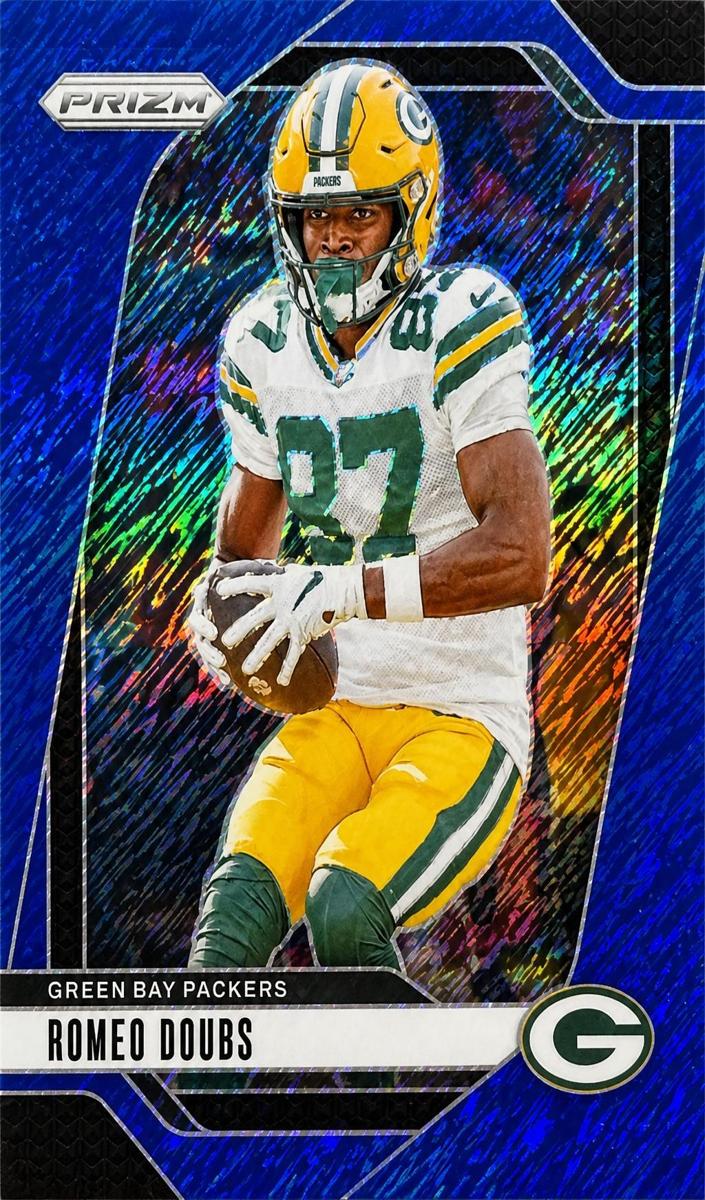 2024 Panini Prizm Football Blue Shimmer Romeo Doubs #104