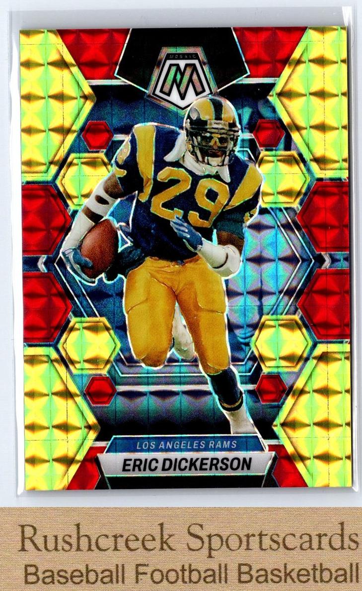2023 Panini Mosaic Football Choice Fusion Red and Yellow Eric Dickerson #140