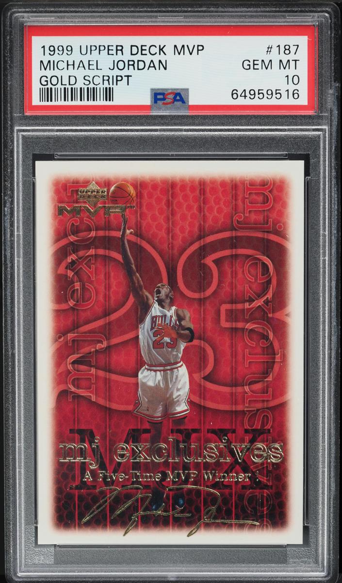 1999 Upper Deck MVP Basketball Gold Script Michael Jordan #187 PSA 10