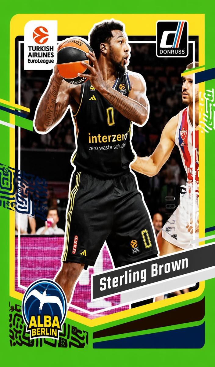 2023 Donruss Turkish Airlines EuroLeague Basketball Neon Green Flood Lorenzo Brown #198