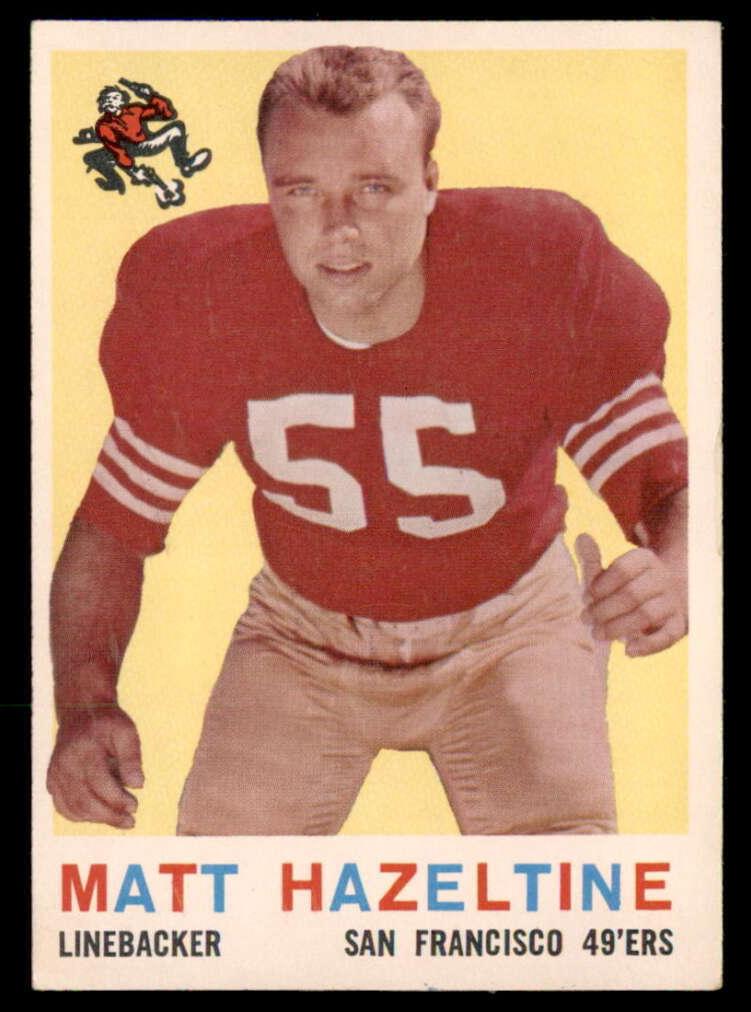 1959 Topps Football Matt Hazeltine #72