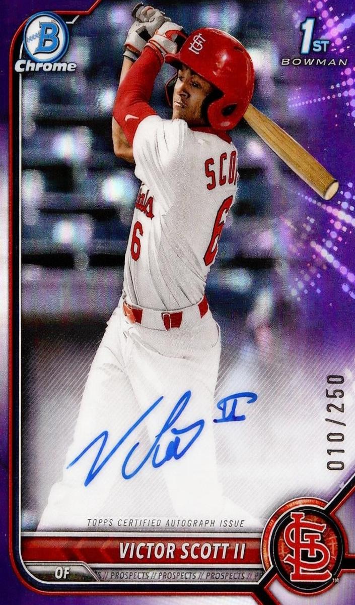 2022 Bowman Draft Baseball Purple Victor Scott II #CDA-VS PSA 10