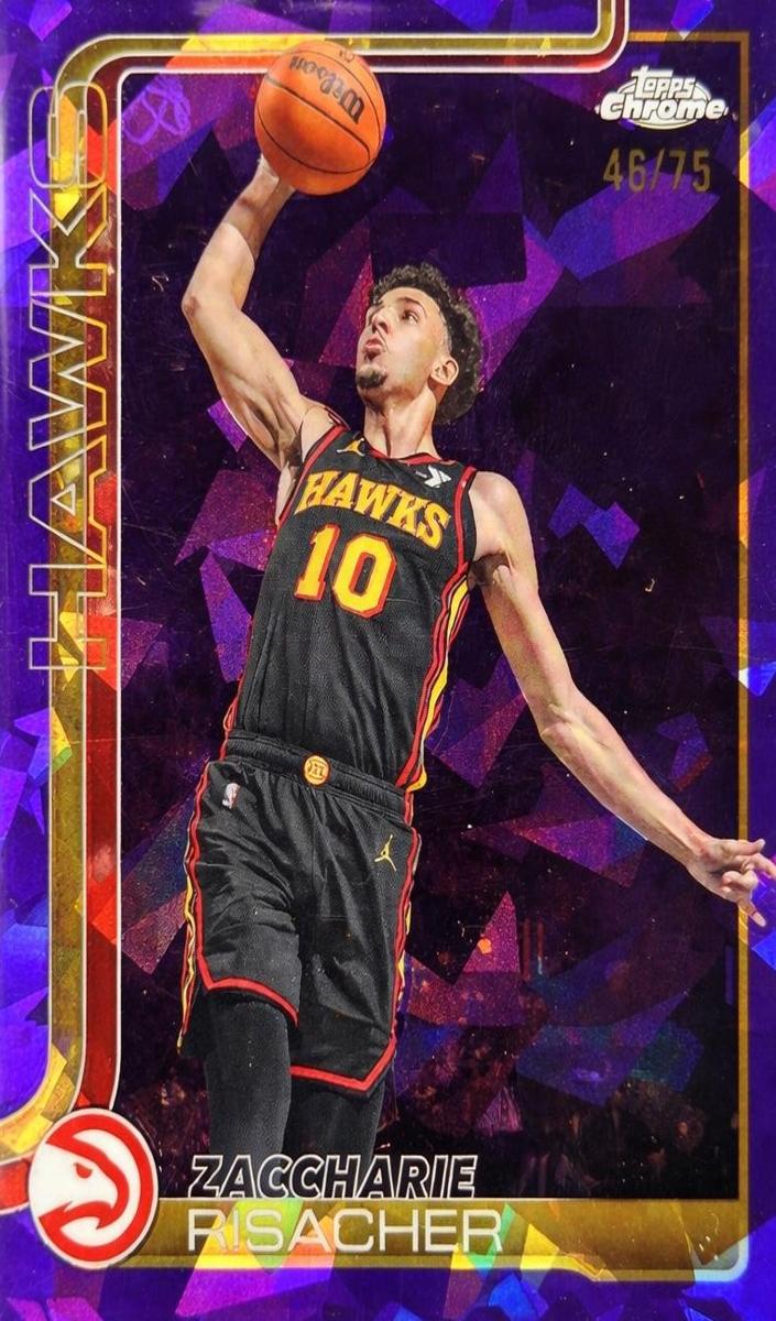 2025 Topps Chrome Sapphire Basketball Purple Zaccharie Risacher #2