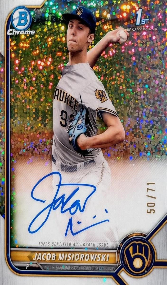 2022 Bowman Draft Baseball Sparkle Jacob Misiorowski #CDA-JMI PSA 9