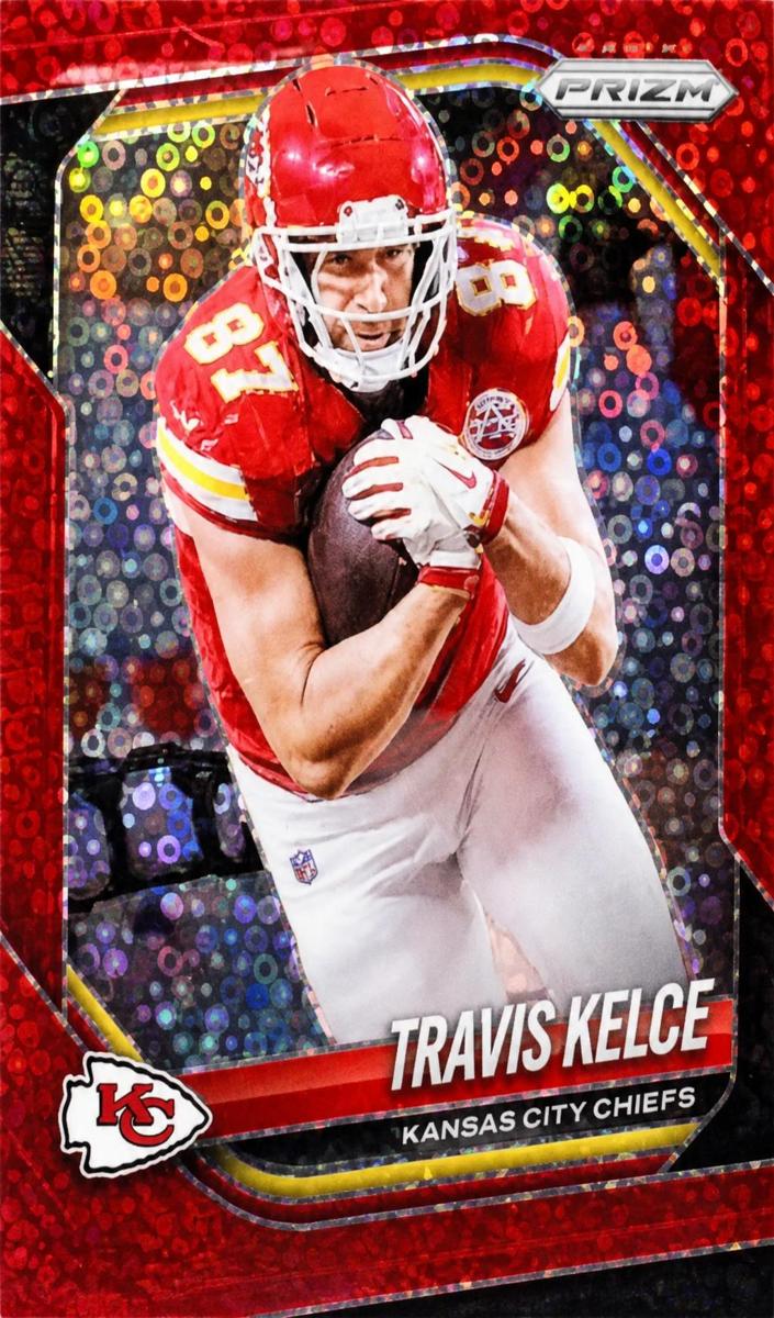 2025 Panini Prizm Football No Huddle Red Travis Kelce #67