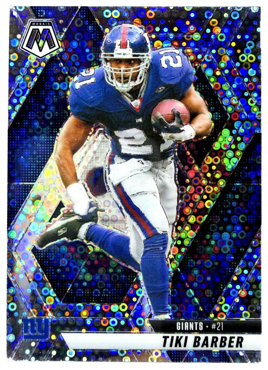 2025 Panini Mosaic Football No Huddle Silver Tiki Barber #12