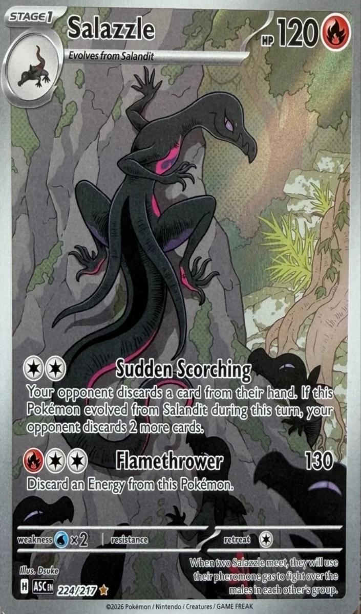 2026 Pokemon Mega Evolution Ascended Heroes Salazzle #224 RAW Ungraded