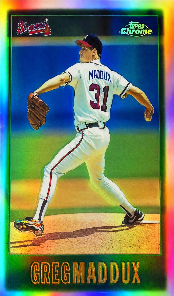 1997 Topps Chrome Baseball Refractor Greg Maddux #49