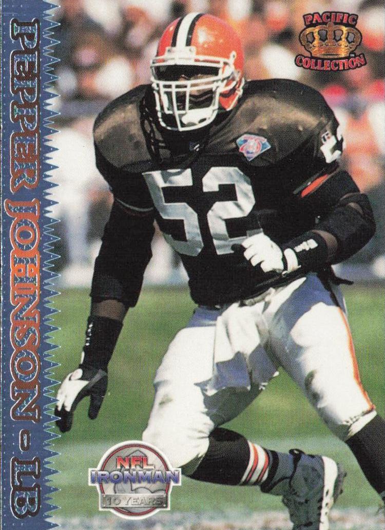 1995 Pacific Football Blue Pepper Johnson #91