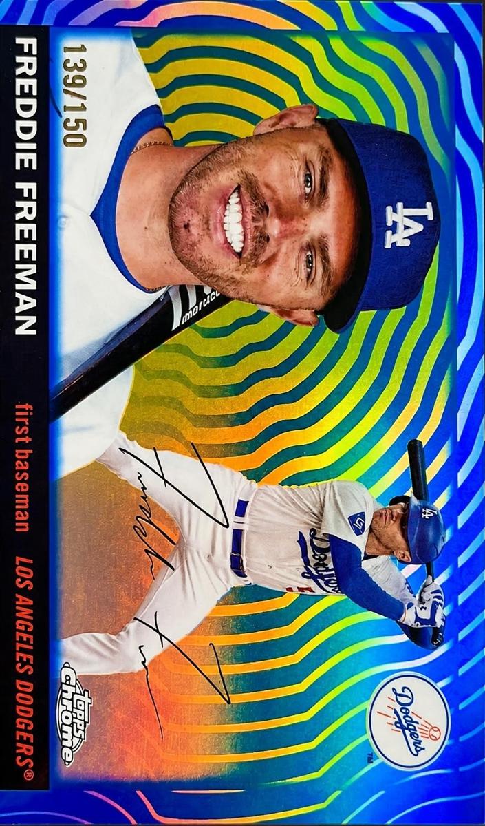 2025 Topps Chrome Platinum Baseball Blue Vibrations Refractor Freddie Freeman #79